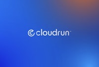 cloudrun logo on a blue and orange background